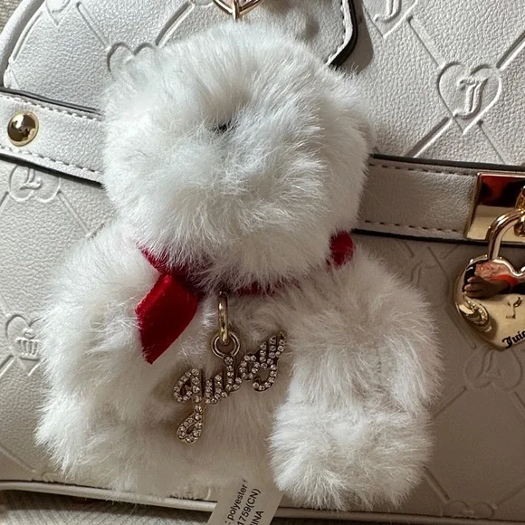 Juicy Couture Cream Satchel with Heart and Bear Charms - Picture 2 of 14